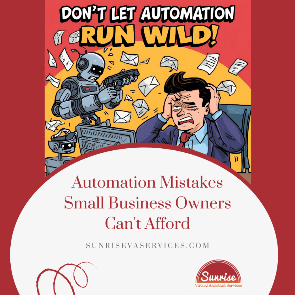 Automation mistakes small business owners make can kill growth. Here's how a virtual assistant keeps your email and social campaigns on track.