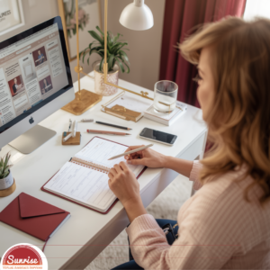 entrepreneur working at desk